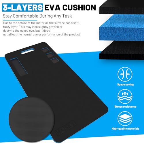 2 Pcs Extra Large Mechanic Kneeling Pad, 39" x 19" Thick Soft EVA Foam Mat with Magnetic Slots for Screws & Accessories, Knee Cushion for Auto Repair, Gardening, Workshop, Exercise,Camping - size: Large