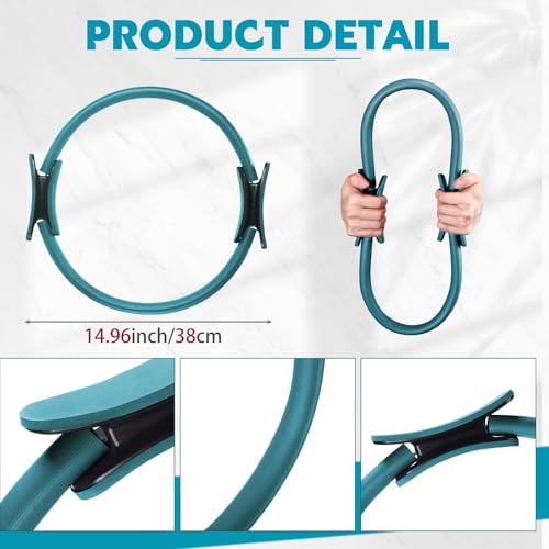 Syhood Pilates Ring 11. 81 Inch Pilates Circle Yoga Ring Magic Lightweight Flexible Workout Equipment for Fitness Physical Therapy Resistance Exercise Arms Legs - color: Green