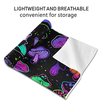 Yoga Mat Towel Colorful Mushroom, 73" x 27" - color: Colorful Mushroom