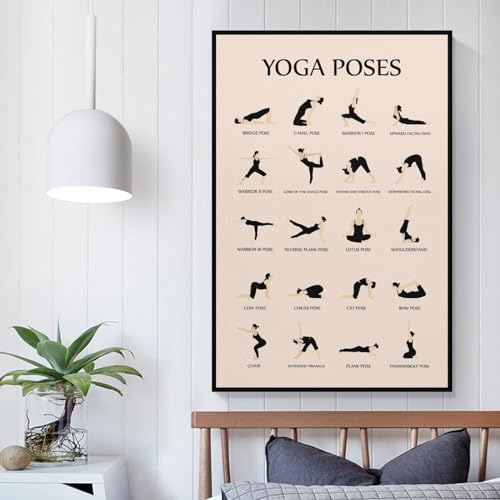 CYPGTBCK Yoga Poster for Beginners Home Gym Workout Poster Decorative Painting Canvas Wall Art Living Room Posters Bedroom Painting 12x18inch(30x45cm) - size: 18"L x 12"W