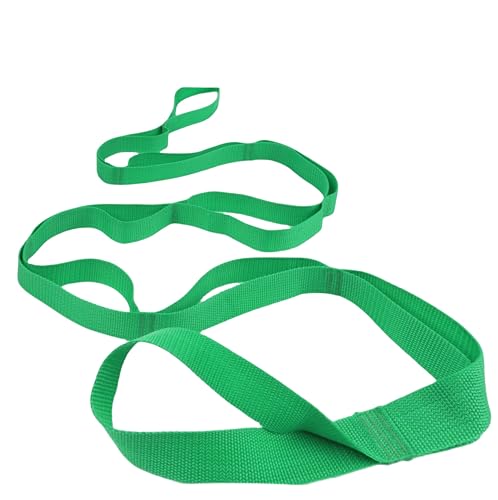 Scotamalone Stretching Strap Yoga Strap Physical Therapy for Home Workout, Exercise, Pilates and Gymnastics, 10 Loops Non-Elastic Stretch Bands with Aesthetic Packaging for Women & Men - color: navy green