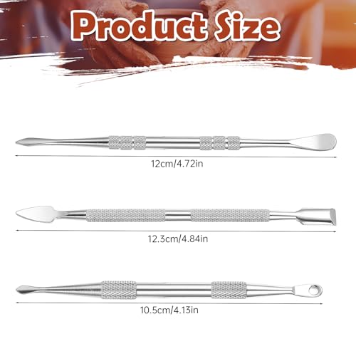 Piriuuo Wax Carving Tools Set, Stainless Steel Clay Sculpting Tools Double-Ended Pottery Carving Tools Wax Modeling Tools Dental Carvers Tools Wax Accessories Modeling Sculpting and Shaping(3 Styles) - size: 3 Style