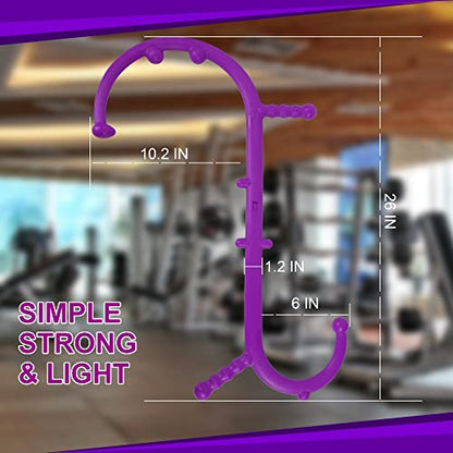 Shrdaepe Massage Trigger Point Cane, Muscle Release Tool Self Massage Hook Cane, Handheld Back, Neck, Shoulder, Leg and Feet Massager Rod, Body Deep Tissue Gifts for Men & Women, Purple - color: Purple