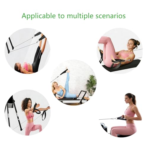 Pilates Double Loop Straps with Extra Padding, Adjustable D Ring Reformer Straps for Home Gym, Yoga Stretching, Core Strength Training