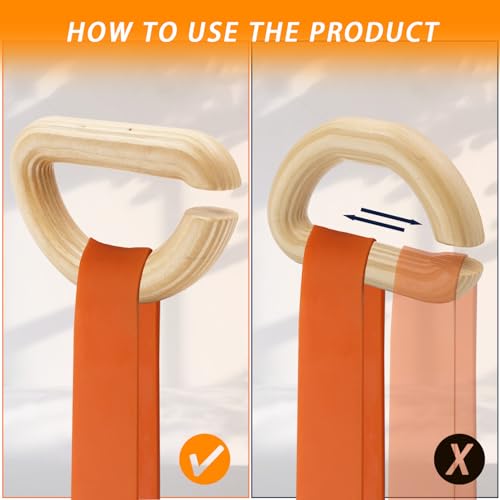 Wooden Resistance Bands Handles Versatile Exercise Handles with Anti-Slip Grip Tapes for Elastic Band Workouts Home Gym Strength Training and Full-Body Workouts - color: Wooden handle