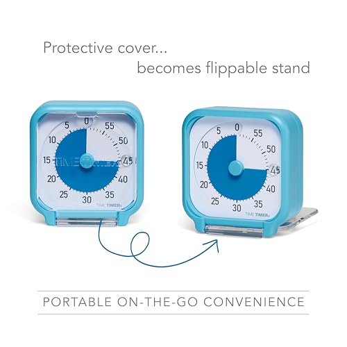 Time Timer 3 Inch Visual Timer – 60-Minute Quiet Portable Countdown Timer for Kids, Teachers, Students & Adults – Helps with Focus, Transitions, ADHD, Autism & Time Blindness – (Blue & White) - color: White & Blue
