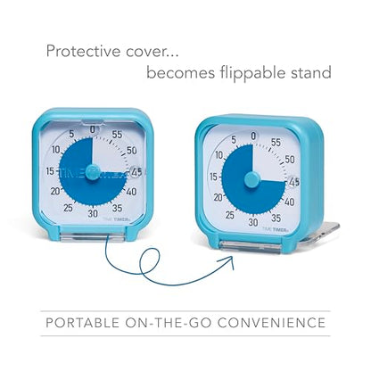 Time Timer 3 Inch Visual Timer – 60-Minute Quiet Portable Countdown Timer for Kids, Teachers, Students & Adults – Helps with Focus, Transitions, ADHD, Autism & Time Blindness – (Blue & White) - color: White & Blue