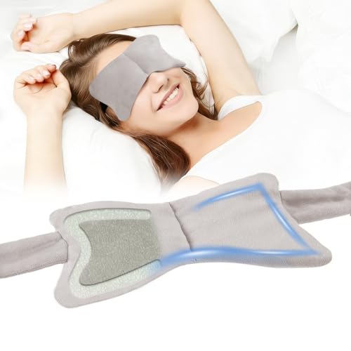 SPRING SEAON Weighted Sleep Mask,Light Blocking,Velvet Gravity,Adjustable | Sleeping Mask, Weighted Glass Beads, Blindfold, Adjustable, Breathable, Day&Night Use, For Travel and Relaxation, Gray - color: Light Gray