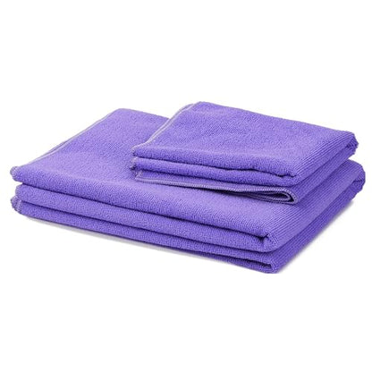BalanceFrom 7-Piece Yoga Set with 71x24x0.5 Inches Extra Thick Mat and Carrying Sling – Includes 2 Blocks, Stretch Strap, 2 Towels, and Knee Pad for Home, Studio, and Gym Workouts - color: Purple