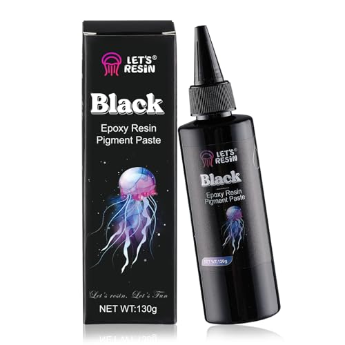 LET'S RESIN Black Epoxy Resin Pigment Paste,100ml High Concentrated | Epoxy Resin Color Pigment for Resin Art, Opaque Resin Dye for Resin Painting, River Table, Resin Jewelry Making, Coaster - color: black