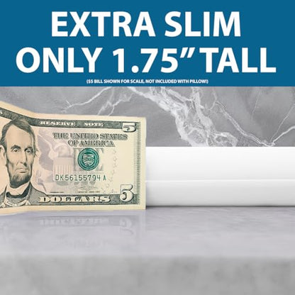 Bluewave Bedding Extra Slim Gel Memory Foam Pillow for Stomach and Back Sleepers - Thin, Flat, and Low Profile Design for Deeper Sleep (1.75-Inches Height, Standard Size) - size: 1.75"H (Standard), style: Gel Memory Foam