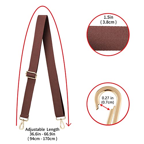 ZOOEASS Wide Shoulder Strap (Solid),Adjustable Replacement Belt Crossbody Canvas Bag Handbag - color: Chocolate