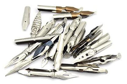 Gullor A Bunch of Nibs for Comic Dip Pen, Assorted Calligraphy Dip Pen Nibs, Various Sizes and Shapes, 18 Nibs in Box - style: 18 Pieces