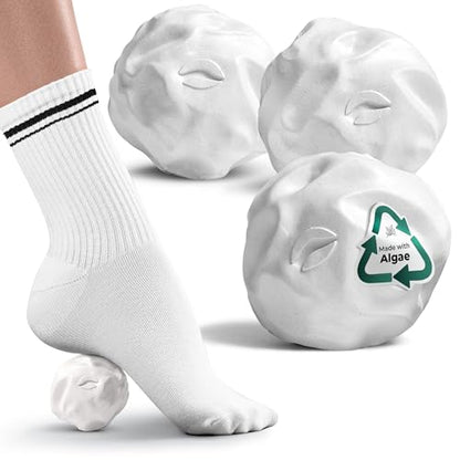 Oceanfoam Travel & Quick Relief Foam Roller Kit – Compact Firm Foam Roller & Massage Ball for Muscle Rolling, Gym, Travel, Office & On-the-Go Use (Natural)