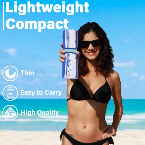 Widdonen Microfiber Beach Towel,Compact 2 Pack-71x32 Inch with Bag Travel - color: 2 Pack Blue Purple Green Dream World