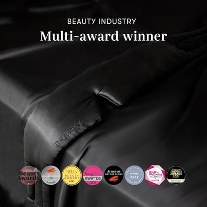 DROWSY Silk Sleep Mask - Face-Hugging, Padded Cocoon for Luxury Sleep in Total Darkness - 100% Pure Mulberry Silk (Black Jade) - color: Black Jade, size: 1 Count (Pack of 1)