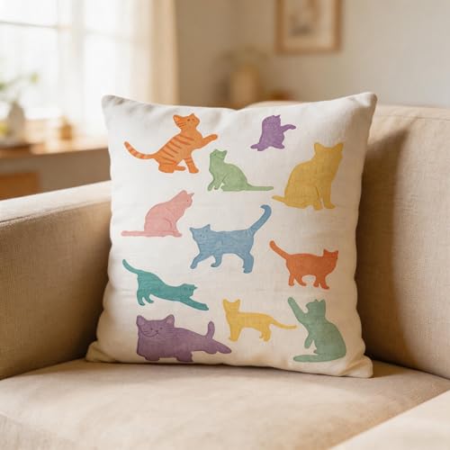 TIAMECH A4 Reusable Cat Silhouette Stencil for Painting | Cute Animal Layering Template, DIY Wall Art, Wood Furniture, Scrapbook & Crafts (8.3x11.7inch) - style: Cat Silhouette