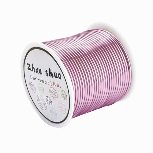12 Gauge(2mm) Aluminum Wire 35 Yards Anodized Metal Wire for Bonsai Armature Crafting Sculpting Jewelry Craft Making Beading Floral (Pink, 12 Gauge) - color: Pink