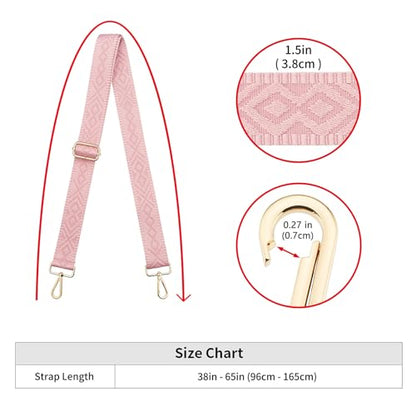 ZOOEASS Wide Shoulder Strap (Solid),Adjustable Replacement Belt Crossbody Canvas Bag Handbag - color: Jx5pink