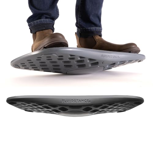 FluidStance Adult Balance Board for Standing Desk - Anti Fatigue USA Made 360 Degree Rocker Wobble Board as Exercise Equipment to Increase Focus & Movement - Sustainable Anti-Slip Plane Standing Board - color: Storm