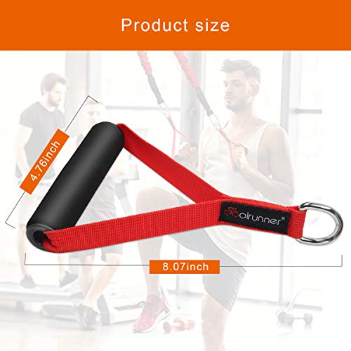 Coolrunner 2 Pair Resistance Band Handles Grips Fitness Strap Wide Design - color: red