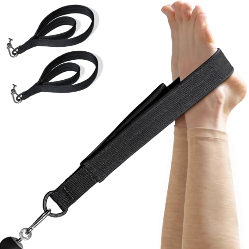 Pilates Loops Compatible with Tonal Smart Home Gym | Double Loop Pilates Straps for Reformer Machine, Soft Padding, Pilates Accessories with T Lock Attachments 2PCS - color: Black