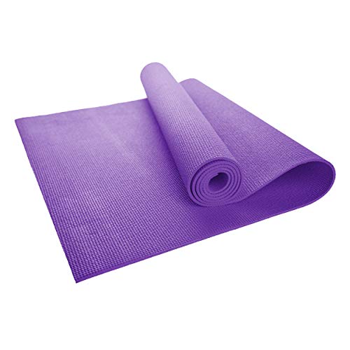 Bulk Yoga Mats, 10 Pack, 4mm Thick, 68x24in | Bulk Non Slip Exercise Mats for Workout, Stretching, Fitness - Wholesale Non Toxic Gym Mats for Home, Schools and Studios - color: Purple