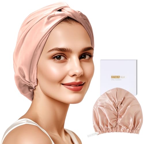 ZIMASILK 22 Momme 100% Mulberry Silk Bonnet for Sleeping Women, Blush Pink - color: Blush Pink