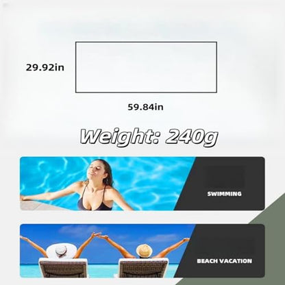 Beach Microfiber Towel Magnetic Quick Dry Absorbent Portable Yoga and Fitness Towel for Pool, Gym, Travel, Sand, Red