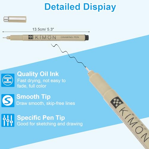 PATIKIL Micro Pen Fineliner Pens, 8Pcs 0.15mm Fine Point Drawing Pens Waterproof for Archival Artist Calligraphy Illustration Journaling Sketch, Black - size: 0.15mm
