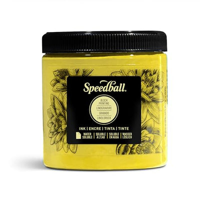 Speedball 3805 Water Soluble Block Printing Ink – Bold Color With Satin Finish AP Non-toxic 8 Fl. Oz., Yellow - color: Yellow