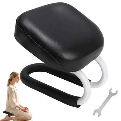 Engorgio Black Meditation Bench, Meditation Chair, Kneeling Meditation Stool, Seiza Chair, Prayer Bench with Cushion for Home Studio Portable Non-Slip Yoga Stool.