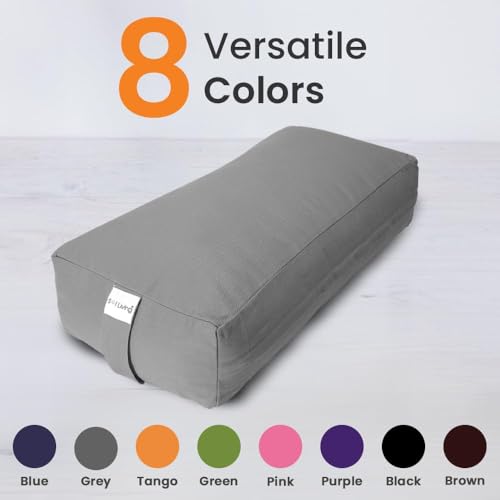 Pranayama Yoga Bolster Meditation Pillow - color: Grey, size: Rectangular 28" x 12" x 8"