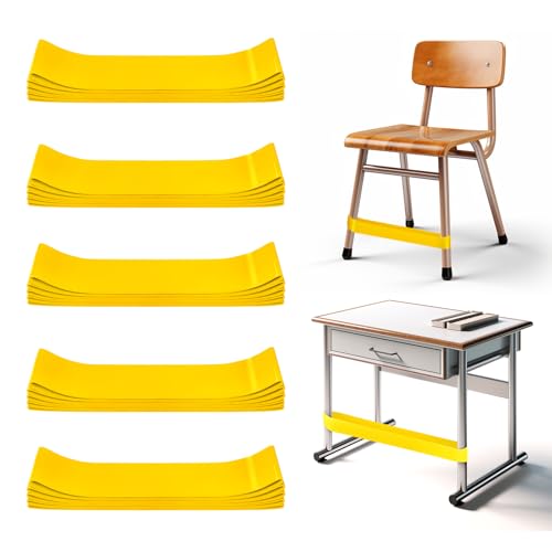 25 Pack Chair Bands for Kids with Fidgety Feet, ADHD Tools for Kids, Improve Focus & Reduce Restlessness, Chair Bands for Sensory ADHD ADD Autism - Classroom & Home Must Haves (Yellow) - color: Yellow, size: 25 Pack