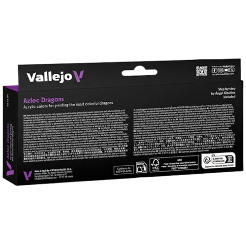 Vallejo - Aztec Dragons Acrylic Paint Set | Game Color | Fantasy Color Series Miniature Model Kit for a High Pigment Matte Finish | 8 Bottles x 18 ml. (0.60 fl.oz) - style: Aztec Dragons
