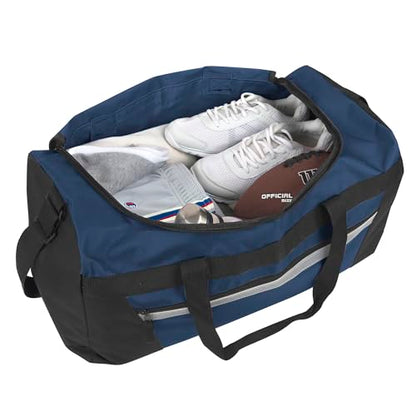 40 Liter, 22 Inch Reflective Duffle Bag with Shoulder Strap for Men, Women, Travel - color: Navy
