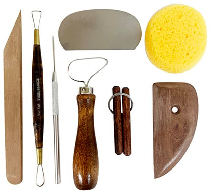 Potter's Tool Kit Has All The Essential Tools For Cleaning, Trimming And Shaping Your Pottery Creation | For Trimming - Shaping - Smoothing - Pottery and Ceramic Clay Surfaces