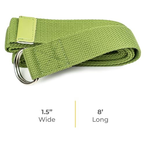 Bulk Yoga Straps, 10 Pack, 8ft, D-Ring Buckle - color: Olive