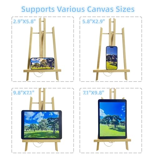 Adjustable Portable Tabletop Easel Stand for Painting, Wooden Art Easel, Painting Easel for Canvas and Sign Display – Sturdy, Versatility Art Easel for Painting Parties (15.7"X8.9"X1.18") - size: 15.7"X8.9"X1.18"