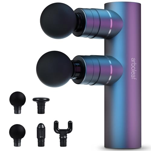 arboleaf Mini Massage Gun Deep Tissue, Portable Percussion Muscle Massager | Dual Head Massage Design Targets Two Muscle Areas at Once for Efficient Deep Tissue Relief and Full-Body Recovery - color: Darkgray