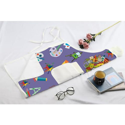 MBMSO Painting Artist Apron with Pockets Artist Painter Gifts Art Lover Gift for Art Teacher Student Painter Apron Waterproof - color: Art Apron-purple