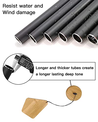 Wind Chimes 30 Inches Deep Tone Memorial Wind Chimes with Hook for Mother's Day/Housewarming/Christmas, Patio, Garden, Yard, Home Decor, Black - size: 30"BK