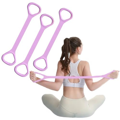 Figure 8 Fitness Resistance Bands, Elastic Bands with Handles for Working Out,Arm|Back|Shoulder Training Elastic Ropes,Exercise Equipment for Physical Therapy Stretching Yoga Pilates - color: Pink