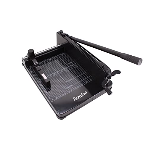 Heavy Duty Guillotine Paper Cutter - 400 Sheets Capacity, A4 12" Stack Paper Trimmer, Steel Base, Black - size: A4-12'' PAPER CUTTER