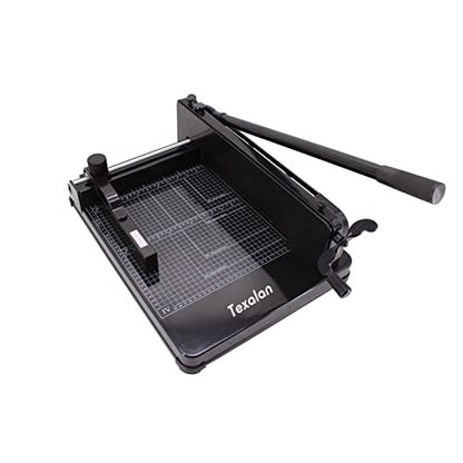 Heavy Duty Guillotine Paper Cutter - 400 Sheets Capacity, A4 12" Stack Paper Trimmer, Steel Base, Black - size: A4-12'' PAPER CUTTER