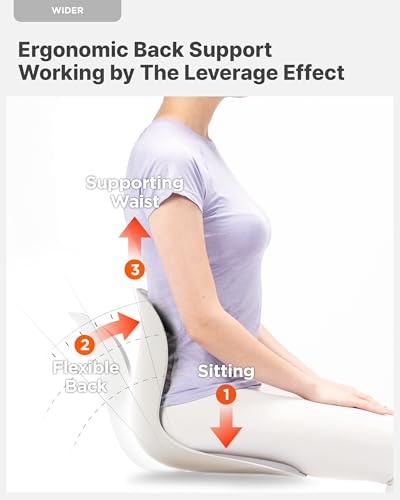 curble Wider 2 Pack – Ergonomic Desk Chair Seat Cushion, Everyday Passive Posture Trainer for Work from Home, Office & Car, Breathable Lumbar Support (Grey) - color: 2 Pack Grey