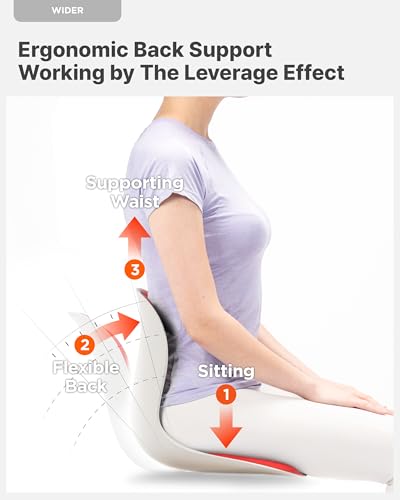 curble Wider – Ergonomic Desk Chair Seat Cushion, Everyday Passive Posture Trainer for Work from Home, Office & Car, Breathable Lumbar Support - color: Red