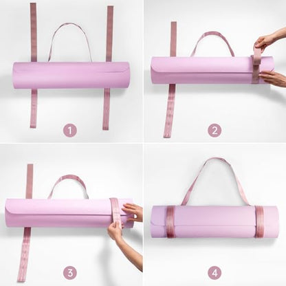 Trilancer Yoga Mat Strap with Hook and Loop Closure - Mat Not Included - color: Pink