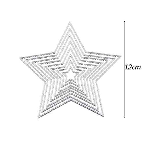 8 Stars Metal Cutting Dies Pentagram Frame Dies for Card Making Handmade Scrapbook Album Paper Embossing Tool - style: Five-pointed Stars