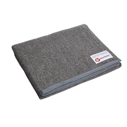 Manduka Yoga Wool Blanket - Yoga Prop and Accessory, Roll, Fold, Stack to Support, Made of Wool, 60 Inch (152cm), Sediment Grey